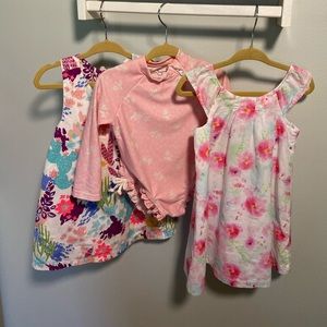 Baby girls summer floral bundle dresses & swimsuit